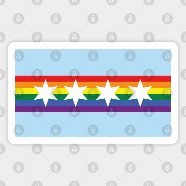 City of Chicago Flag for Gay Pride Magnet by MichelleBoardman